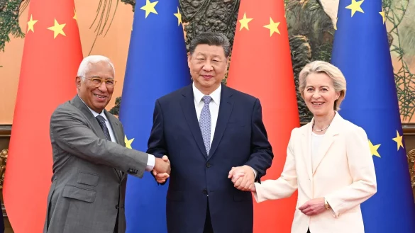 Bei den Gespr&auml;chen mit China war Handel ein wichtiges Thema. - &copy; Xie Huanchi/XinHua/dpa