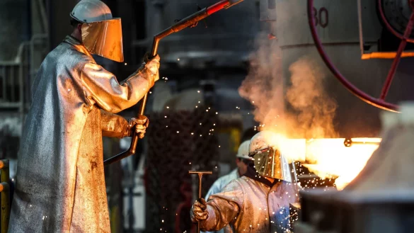 &laquo;Heimatstahl&raquo; ist aus Sicht der SPD in Nordrhein-Westfalen in brisanter weltpolitischer Lage das Mittel der Wahl gegen Abh&auml;ngigkeit von anderen L&auml;ndern. (Archivbild) - &copy; Christoph Reichwein/dpa