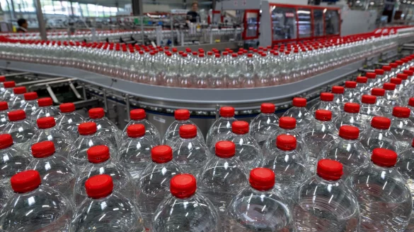 Das Unternehmen Roxane GmbH aus Jessen hat mehrere Mineralwasser wegen Verunreinigung zurückgerufen. (Archivbild) - © Hendrik Schmidt/dpa