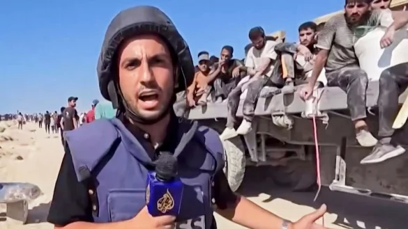 Der Korrespondent des arabischen Senders Al-Dschasira, Anas al-Scharif, wurde zusammen mit anderen Journalisten getötet. (Archivbild) - © Uncredited/AL JAZEERA via AP/dpa