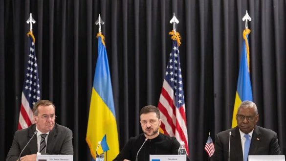 Das Treffen der Ukraine-Unterst&uuml;tzer in Ramstein war das letzte vor dem Machtwechsel in den USA. - &copy; Marijan Murat/dpa