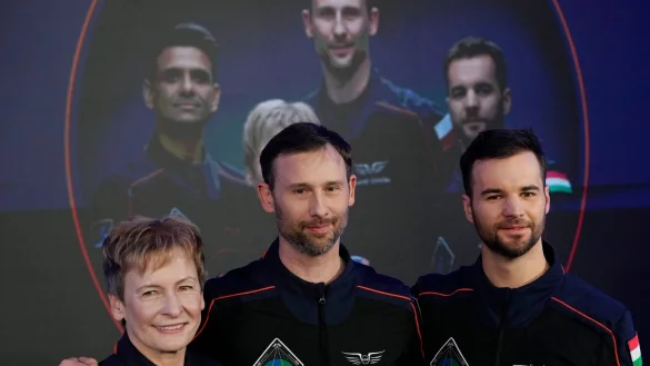 Teilnehmer der Raumfahrtmission Axiom 4 - © Czarek Sokolowski/AP/dpa