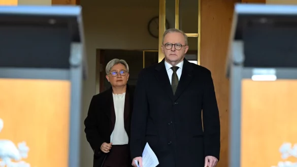 Australiens Premier Anthony Albanese schlie&szlig;t sich Frankreich und Kanada an. - &copy; Mick Tsikas/AAP/dpa