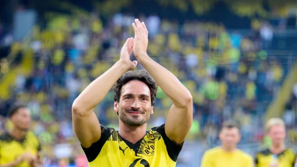 Mats Hummels nach seinem Abschiedsspiel f&uuml;r den BVB. - &copy; Bernd Thissen/dpa