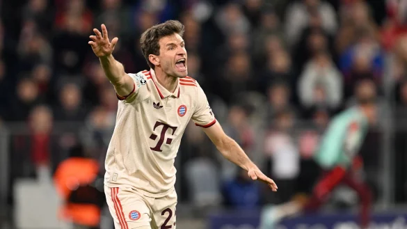 Trifft spät zum zwischenzeitlichen Ausgleich: Thomas Müller. - © Sven Hoppe/dpa