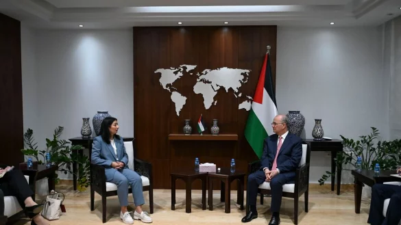 Die Entwicklungsministerin, Reem Alabali Radovan (SPD), hatte Ende August den Ministerpr&auml;sidenten der Pal&auml;stinensischen Autonomiebeh&ouml;rde, Mohammed Mustafa, in Ramallah besucht. (Archivfoto) - &copy; Katharina Kausche/dpa