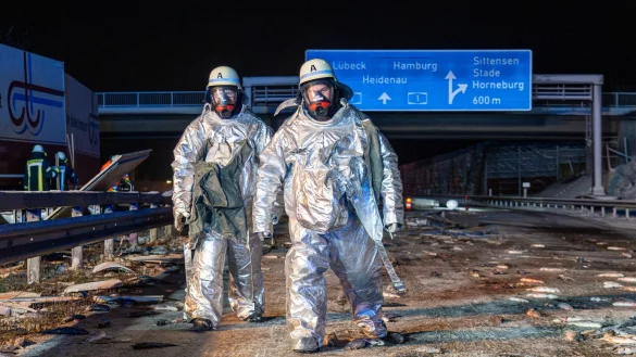 Bei einem Verkehrsunfall auf der A1 sind tausende Fische verendet. - © JOTO/dpa