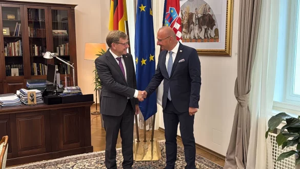 Au&szlig;enminister Johann Wadephul (CDU) wird von seinem kroatischen Kollegen Gordan Grlic Radman in der Hauptstadt Zagreb zum Antrittsbesuch empfangen. - &copy; J&ouml;rg Blank/dpa