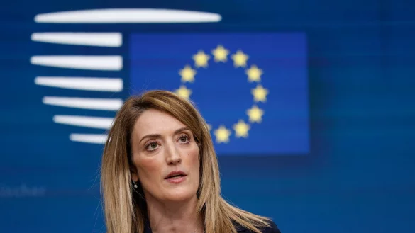 EU-Parlamentspr&auml;sidentin Roberta Metsola ist derzeit auf Mission im Nahen Osten. (Archivbild) - &copy; Omar Havana/AP/dpa