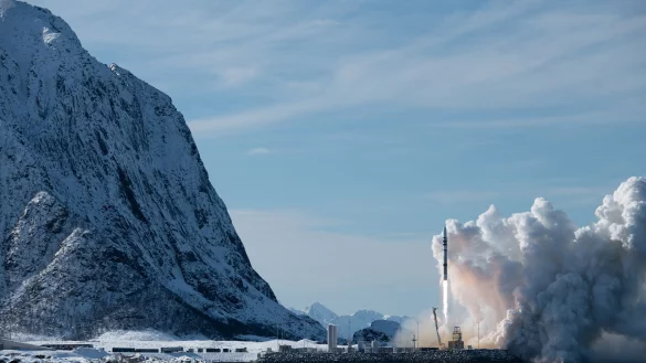 Der Teststart der &laquo;Spectrum&raquo;-Rakete des deutschen Herstellers Isar Aerospace im M&auml;rz. Das Unternehmen hat die Testphase seiner Rakete noch nicht abgeschlossen, aber bereits kommerzielle Auftr&auml;ge im Buch. (Archivbild) - &copy; -/Isar Aerospace/dpa