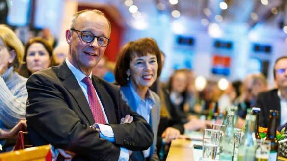 Auch beim Wahlkampfabschluss der CDU in NRW ist Charlotte Merz anwesend (Archivbild) - © Christoph Reichwein/dpa