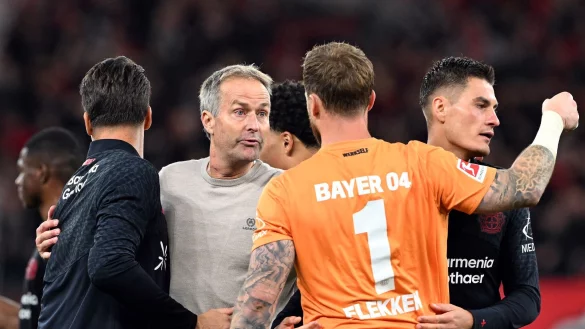 Kasper Hjulmand freut sich &uuml;ber ein gelungenes Deb&uuml;t bei Bayer Leverkusen. - &copy; Federico Gambarini/dpa