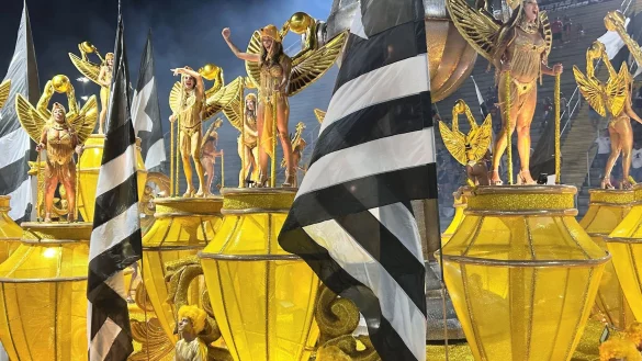 Die Schule &laquo;Botafogo Samba Clube&raquo; machte den Anfang beim farbenfrohen Spektakel. - &copy; Philipp Znidar/dpa