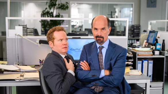 Bernd Stromberg (Christoph Maria Herbst) soll Ende 2025 sein Unwesen auf der Leinwand treiben. (Handout) - © Willi Weber/Made For Film/dpa