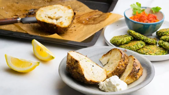 Mit Fleur de Sel, frisch gemahlenem Pfeffer, Olivenöl, Zitronensaft und etwas Schmand kommt der Ofensellerie auf den Tisch. - © Ariane Bille/BVEO/dpa-tmn