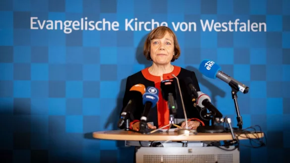 Seit dem R&uuml;cktritt von Kurschus als Pr&auml;ses in Westfalen Ende 2023 ist das Amt vakant (Archivbild). - &copy; Christoph Reichwein/dpa