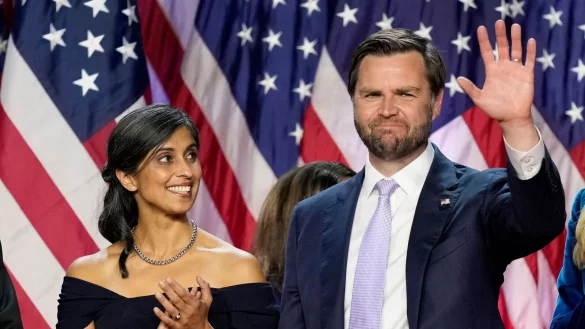 Usha Vance ist die Frau von Trumps Vizepräsident J.D. Vance. (Archivbild) - © Alex Brandon/AP/dpa