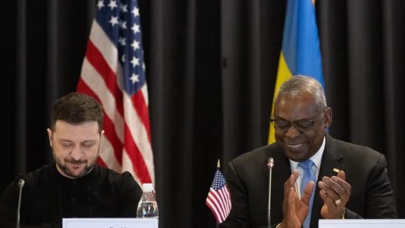 F&uuml;r Austin war es das letzte Ramstein-Treffen. - &copy; Marijan Murat/dpa