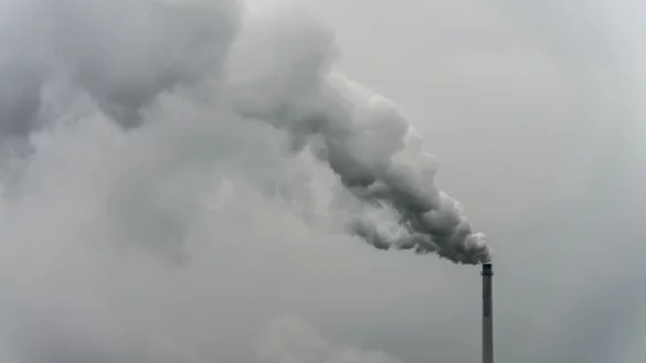 Rauch steigt aus dem Schornstein einer Fabrik. Das Wirtschaftswachstum in Deutschland wird nach Einschätzung vieler Fachleute auch in den kommenden Jahren nahezu stagnieren. (Symbolbild) - © picture alliance / dpa