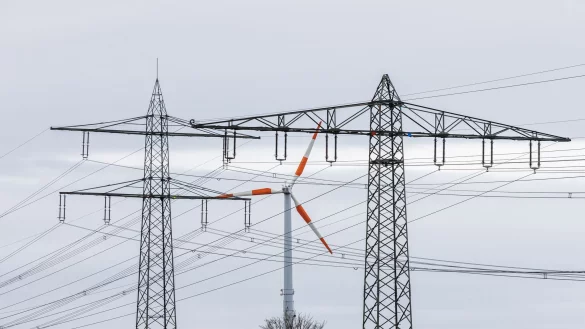 Damit der Windstrom bis zum Stromnutzer kommt, sind Stromleitungen nötig - das ist eine teure Sache. - © Philipp von Ditfurth/dpa