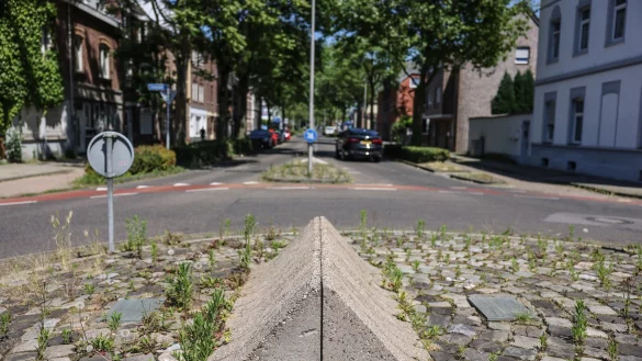 Zwei Relikte der Mauer, die früher die Grenze zwischen Herzogenrath (Deutschland) und Kerkrade (Niederlande) markierte (Foto-Archiv) - © Oliver Berg/dpa