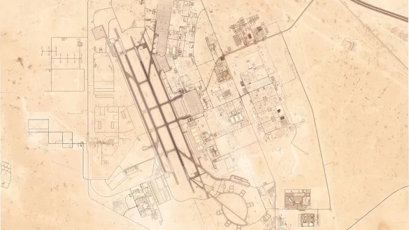 Ziel des iranischen Angriffs war der US-Stützpunkt Al-Udeid in Katar. - © Planet Labs PBC/Planet Labs PBC/AP/dpa