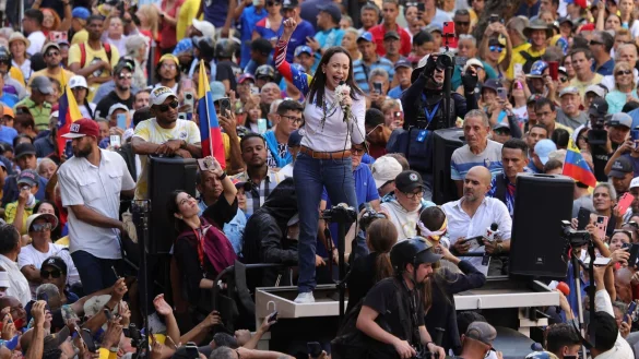 Nach ihrem ersten öffentlichen Auftritt seit Monaten wurde Machado entführt und später wieder freigelassen. - © Jesus Vargas/dpa