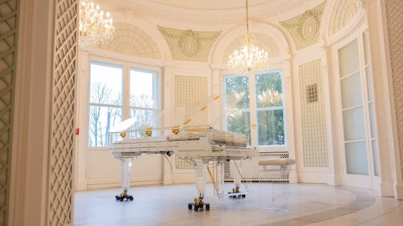 Der Glasflügel hatte Jürgens seit Mitte der 80er Jahre zu vielen seiner Auftritte begleitet. - © Rolf Vennenbernd/dpa