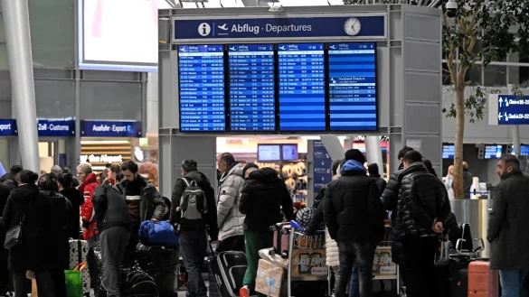 Reisende am D&uuml;sseldorfer Flughafen - &copy; Roberto Pfeil/dpa