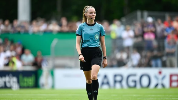 Fabienne Michel ist beim Drittliga-Spiel zwischen Verl und Essen beleidigt worden. - &copy; Silas Stein/dpa