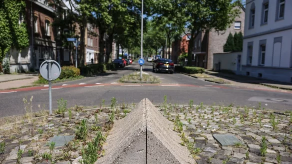 Zwei Relikte der Mauer, die fr&uuml;her die Grenze zwischen Herzogenrath (Deutschland) und Kerkrade (Niederlande) markierte (Foto-Archiv) - &copy; Oliver Berg/dpa