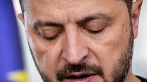 Der ukrainische Pr&auml;sident Selenskyj spricht von schweren russischen Verlusten in der Region Kursk. (Archivbild) - &copy; Michael Kappeler/dpa