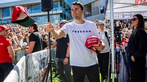 Charlie Kirk war am Mittwoch bei einer Veranstaltung erschossen worden, bei der er mit Studenten politische und gesellschaftliche Themen debattieren wollte. - &copy; Tess Crowley/The Deseret News/AP/dpa