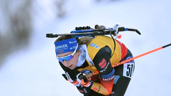 Franziska Preu&szlig; holt den siebten Podestplatz der Saison. - &copy; Sven Hoppe/dpa