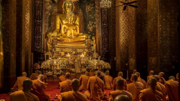 Mönche werden von der größtenteils buddhistischen Bevölkerung Thailands tief verehrt und gelten als moralische Vorbilder. (Archivbild) - © Peerapon Boonyakiat/SOPA Images via ZUMA Press Wire/dpa