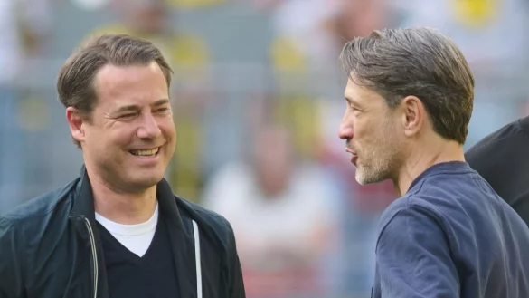 Viel Wertschätzung von Sportchef Lars Ricken (l), aber keine Eile bei einer Vertragsverlängerung mit Trainer Niko Kovac (r) - © Bernd Thissen/dpa
