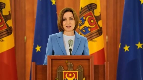 Die prowestliche Pr&auml;sidentin Maia Sandu will mit einer Mehrheit prowestlicher Kr&auml;fte im Parlament den EU-Kurs des Landes fortsetzen. - &copy; Vadim Ghirda/AP/dpa