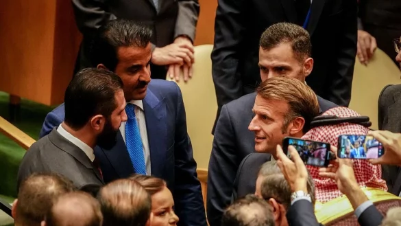 In New York im Mittelpunkt: Frankreichs Pr&auml;sident Macron - &copy; Kay Nietfeld/dpa