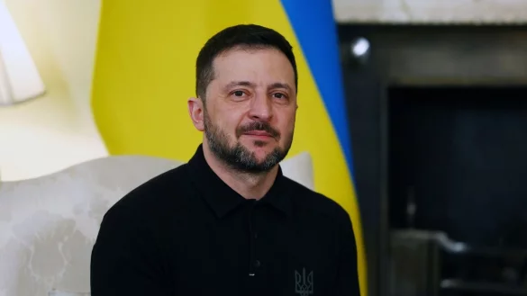 Präsident Wolodymyr Selenskyj in London. - © Peter Nicholls/PA Wire/dpa