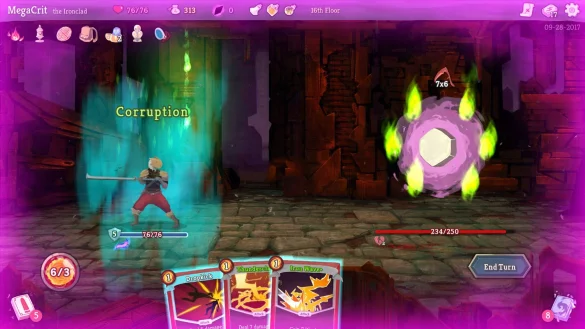 Auf in die nächste Runde: Nur wer seine Aktionskarten geschickt einsetzt, kommt bei «Slay the Spire» weiter. - © Mega Crit/dpa-tmn