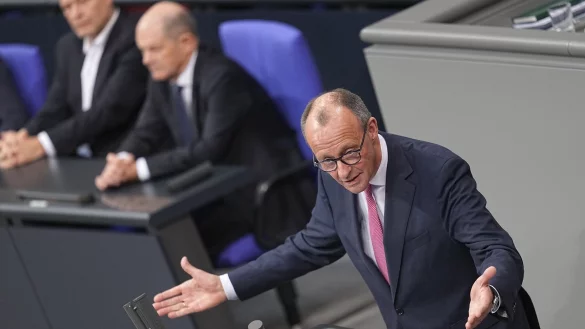 Unionsfraktionschef Merz bekam keine Mehrheit f&uuml;r den Entwurf seiner Fraktion. - &copy; Michael Kappeler/dpa