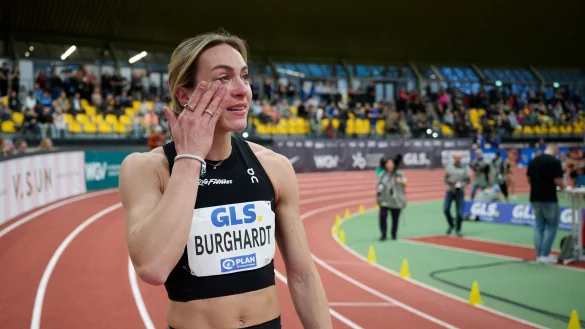 Sprinterin Alexandra Burghardt sorgte bei der Hallen-DM in Dortmund für eine Weltklasse-Zeit. - © Bernd Thissen/dpa
