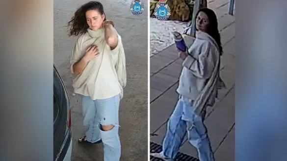 Die Deutsche wurde zuletzt an einer Tankstelle und an einem Geschäft von Sicherheitskameras gefilmt. - © Supplied/WESTERN AUSTRALIA POLICE/AAP/dpa