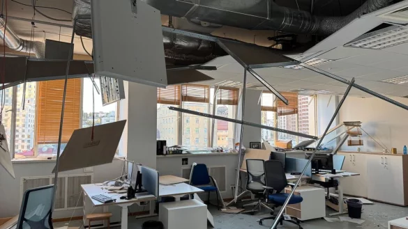 Büroräume der EU-Vertretung in Kiew wurden durch den russischen Angriff schwer beschädigt. (Archivbild) - © EU delegation in Ukraine/dpa