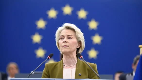 Will den Mitgliedsl&auml;ndern Vorschl&auml;ge f&uuml;r Sanktionen gegen extremistischen Minister und gegen gewaltt&auml;tige Siedler unterbreiten: EU-Kommissionspr&auml;sidentin Ursula von der Leyen. - &copy; Pascal Bastien/AP/dpa