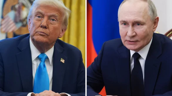 Das nächste Gespräch zwischen Trump und Putin wird mit Spannung erwartet. (Archivbild) - © Evan Vucci/AP/Mikhail Metzel/Pool Sputnik Kremlin via AP/dpa