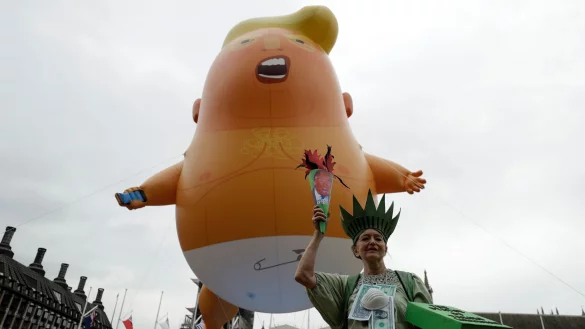 Schon beim ersten Staatsbesuch Trumps gab es Proteste. (Archivbild) - &copy; Matt Dunham/AP/dpa