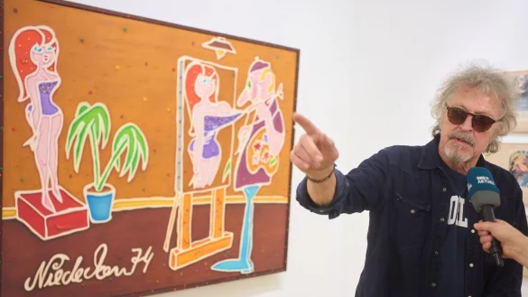 Unter dem Titel &laquo;Es war einmal&raquo; zeigt das Ludwig Museum Koblenz Werke von Manfred Boecker, Rainer Gross und BAP-S&auml;nger Wolfgang Niedecken. - &copy; Thomas Frey/dpa