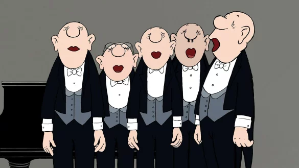 M&auml;nner mit sch&ouml;nen Stimmen: Die Comedian Harmonists von Loriot. - &copy; --/Salzgeber/ Studio Loriot/dpa