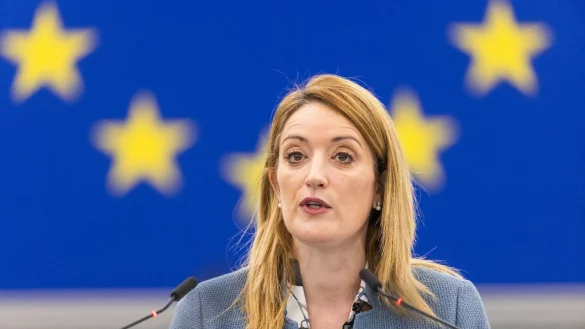 Noch ist unklar, ob der EU-Parlamentspr&auml;sidentin Roberta Metsola Konsequenzen drohen. - &copy; Philipp von Ditfurth/dpa